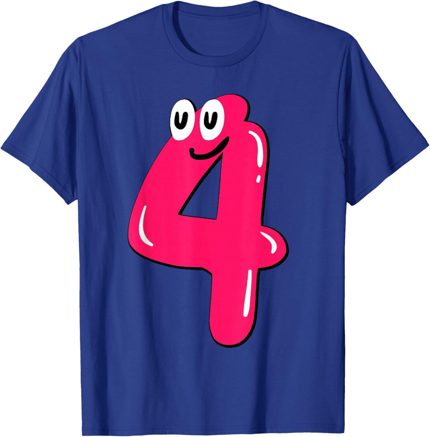 Number 4 Maths Day Outfit for Girl 4th Birthday Girls T-Shirt - T-Shirt | Royal