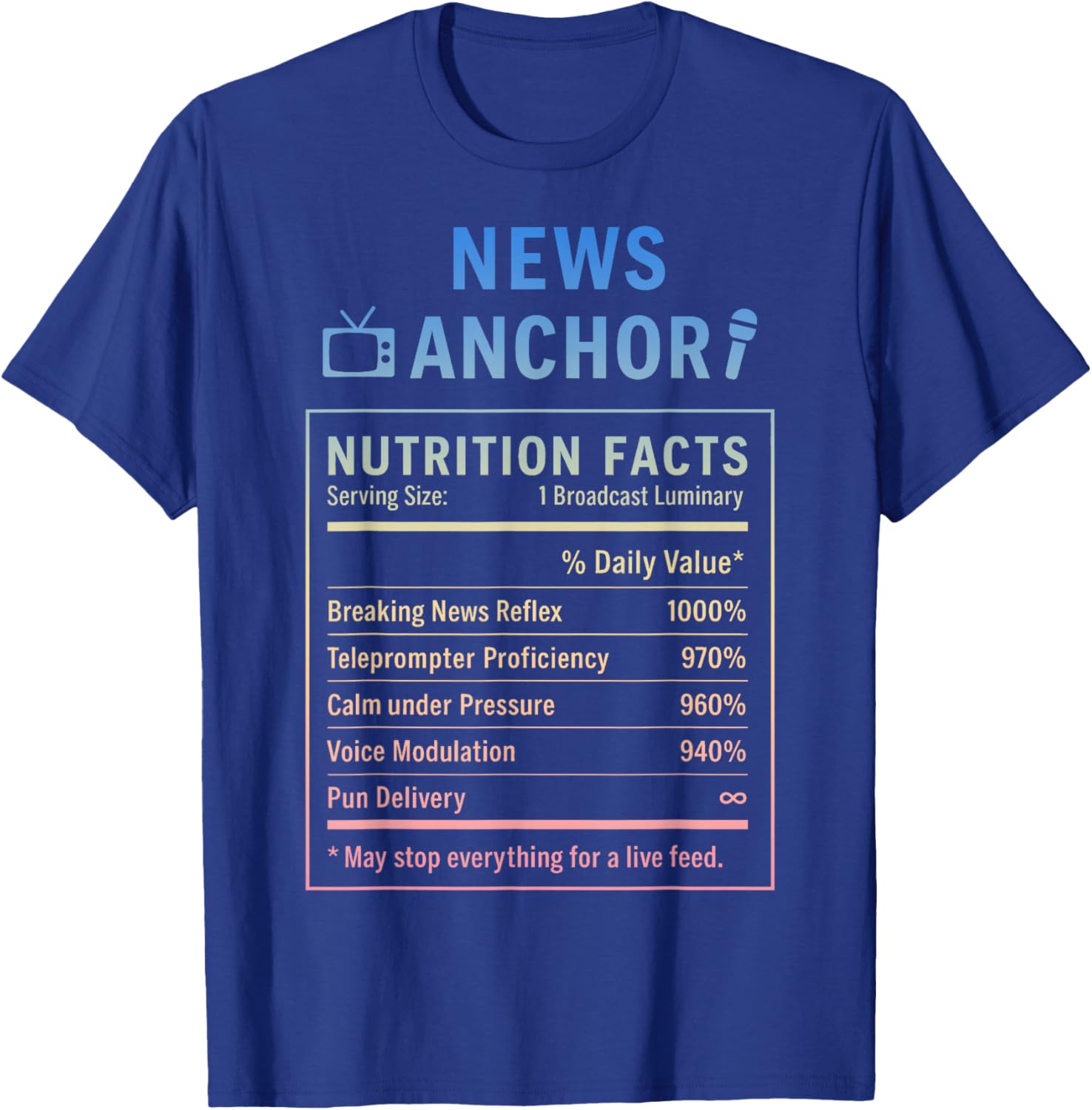 News Anchor T-Shirt - T-Shirt | Royal