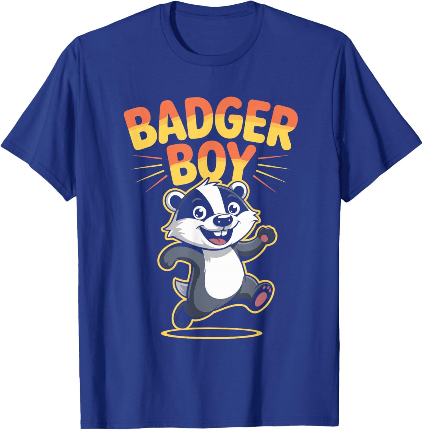 Badger Boy Cute Cartoon Forest Animal Wildlife T-Shirt - T-Shirt | Royal