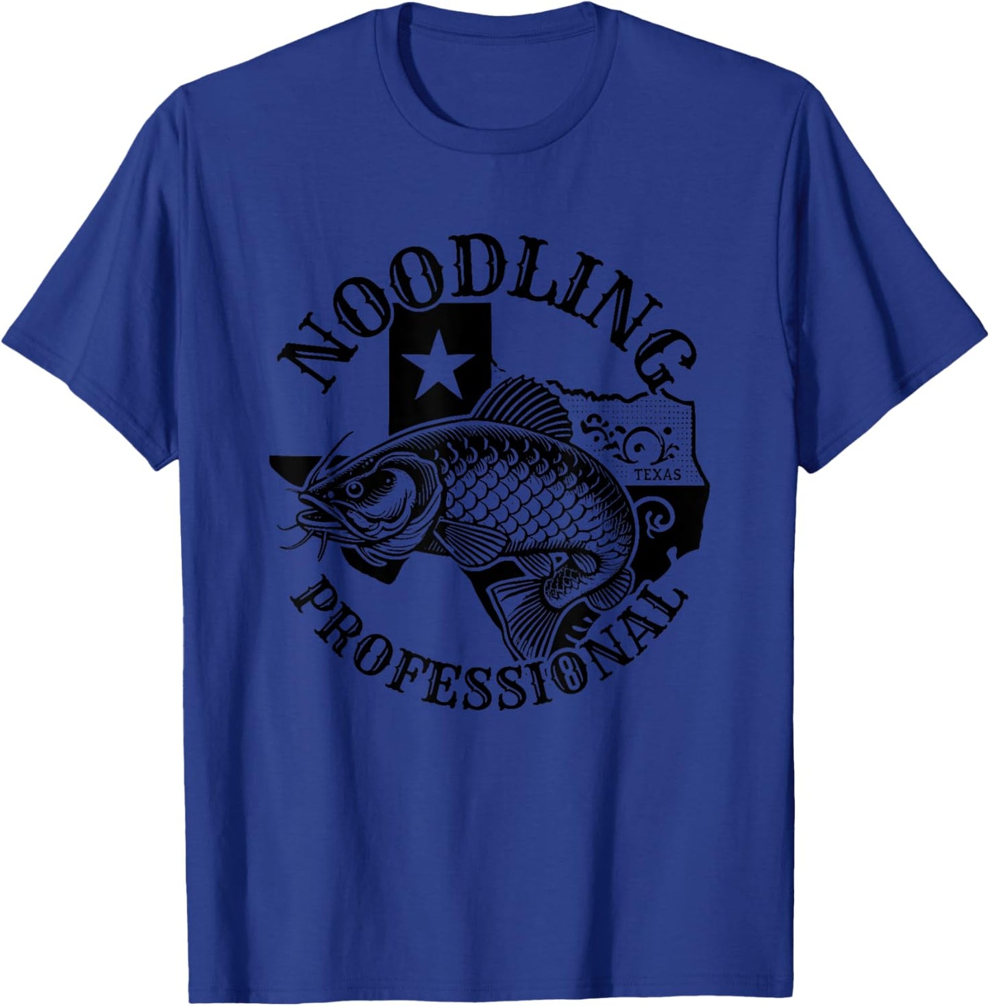 Texan Noodling professional, funny Texas catfish noodling T-Shirt - T-Shirt | Royal
