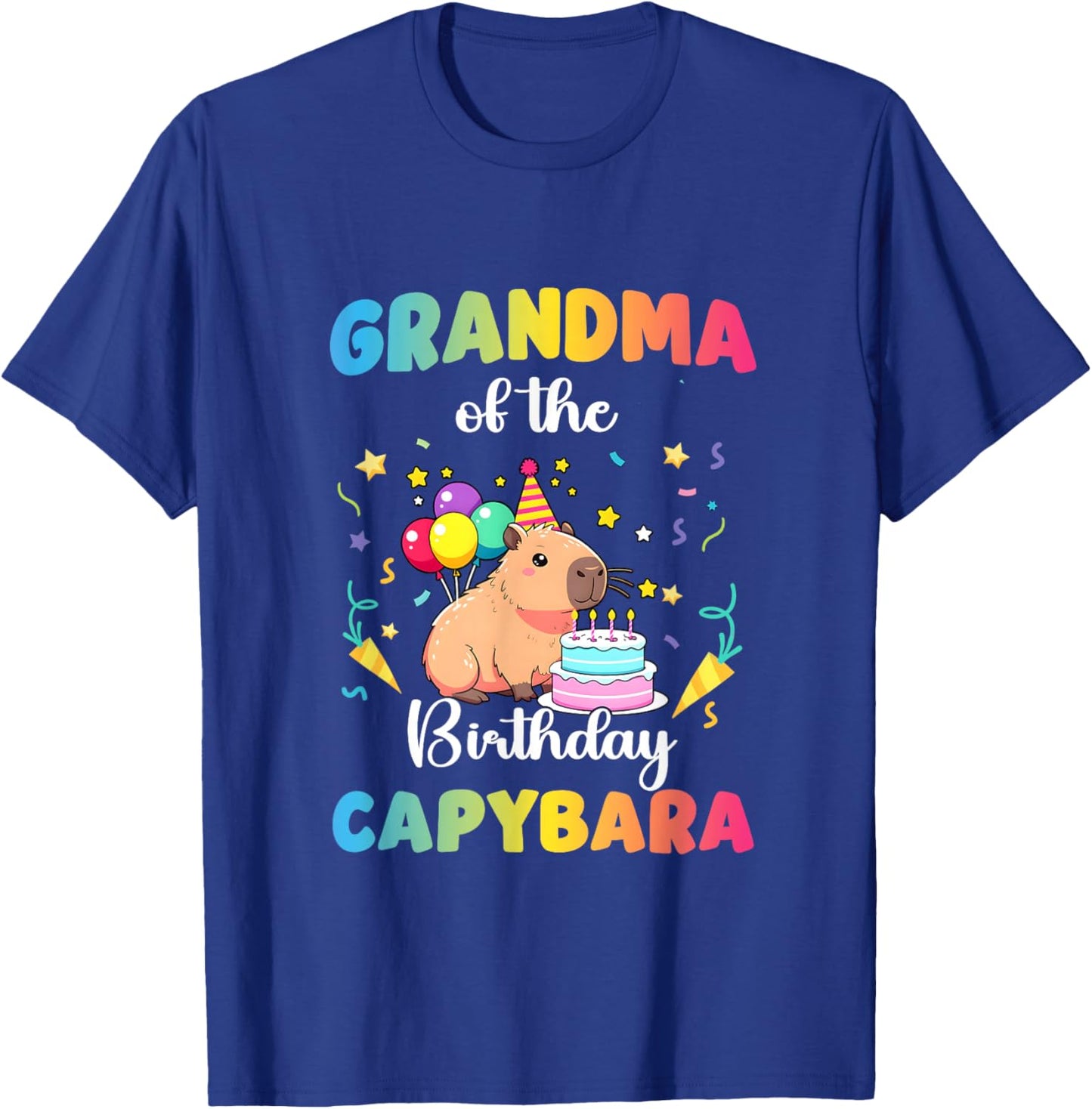 Grandma of The Birthday Girl Capybara Bday Party Family T-Shirt - T-Shirt | Royal
