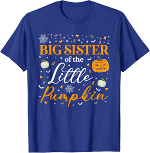 Big Sister Of The Little Pumpkin Family Matching Halloween T-Shirt - T-Shirt | Royal