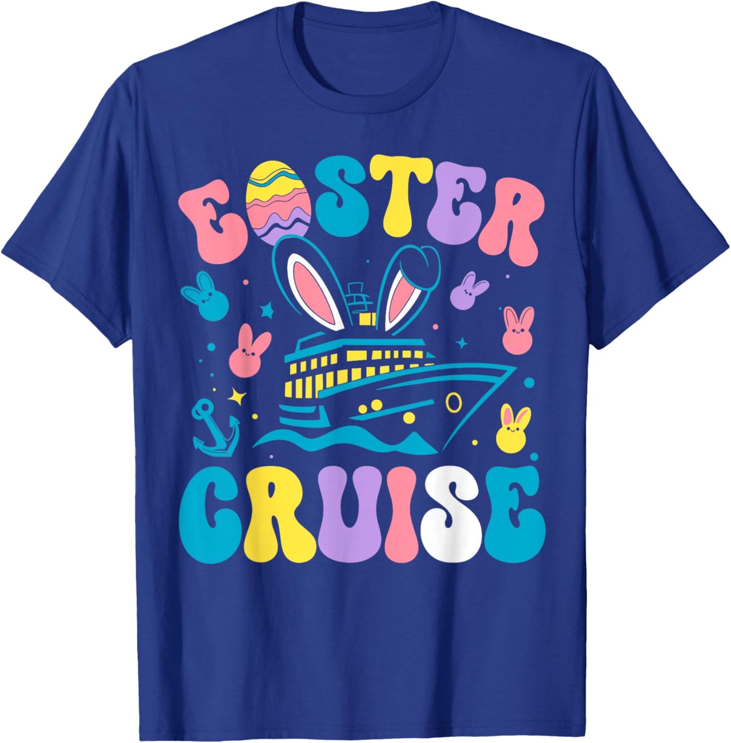 Groovy Easter Cruise Crew Easter Day Cruise Egg Bunny T-Shirt - T-Shirt | Royal