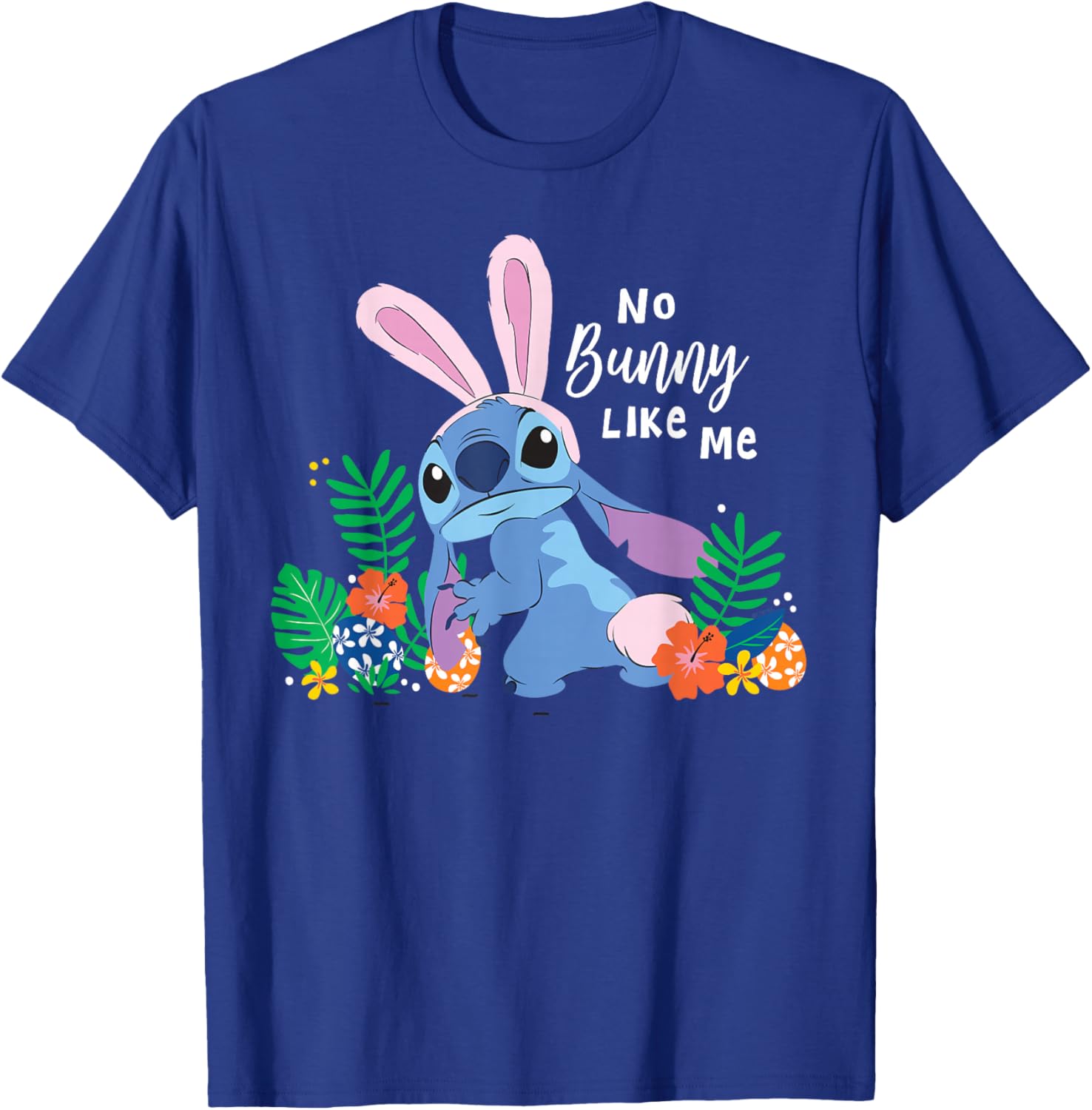 Disney Stitch No Bunny Like Me Tropical Spring Easter Eggs T-Shirt - T-Shirt | Royal