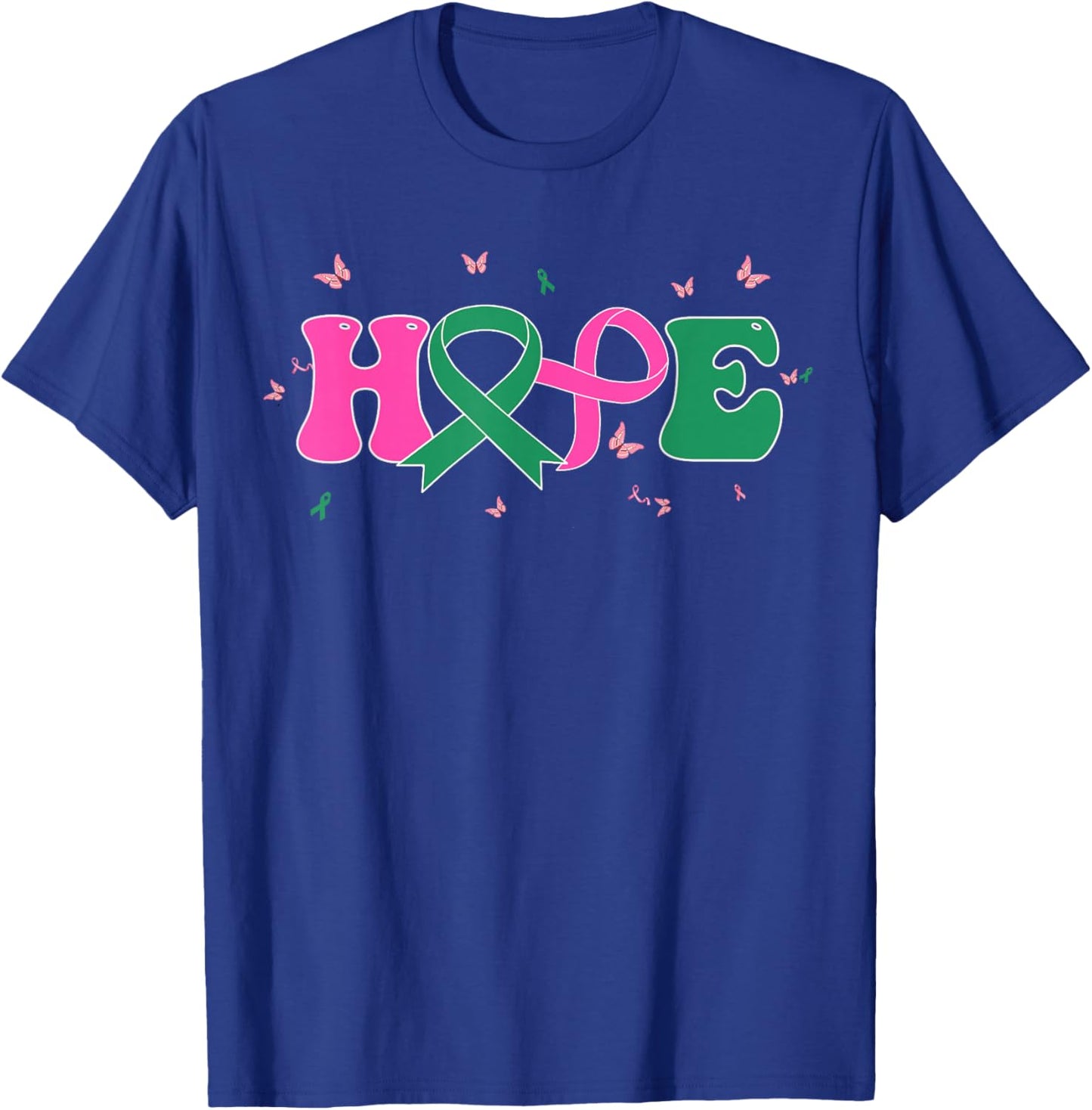 Hope Liver and Breast Cancer Awareness October Cancer Month T-Shirt - T-Shirt | Royal