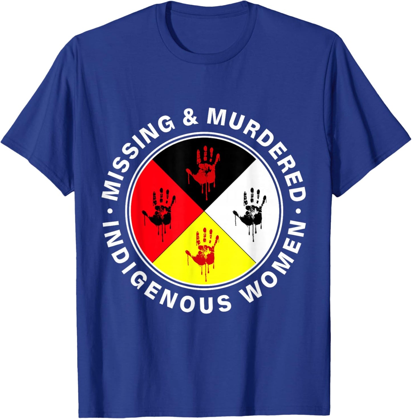 MMIW Missing & Murdered Indigenous Women Red Hand T-Shirt - T-Shirt | Royal