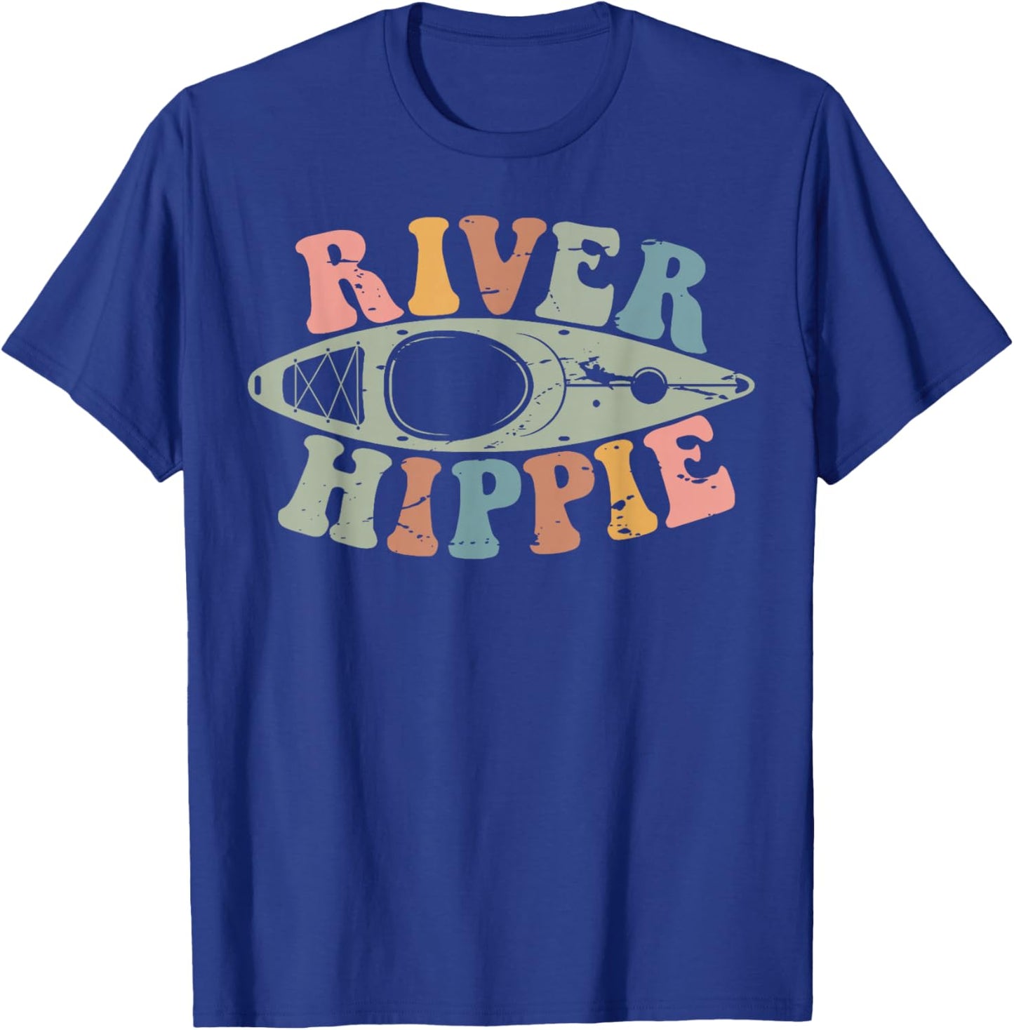River Hippie Summer Kayaking Canoe Kayak River Rafting T-Shirt - T-Shirt | Royal