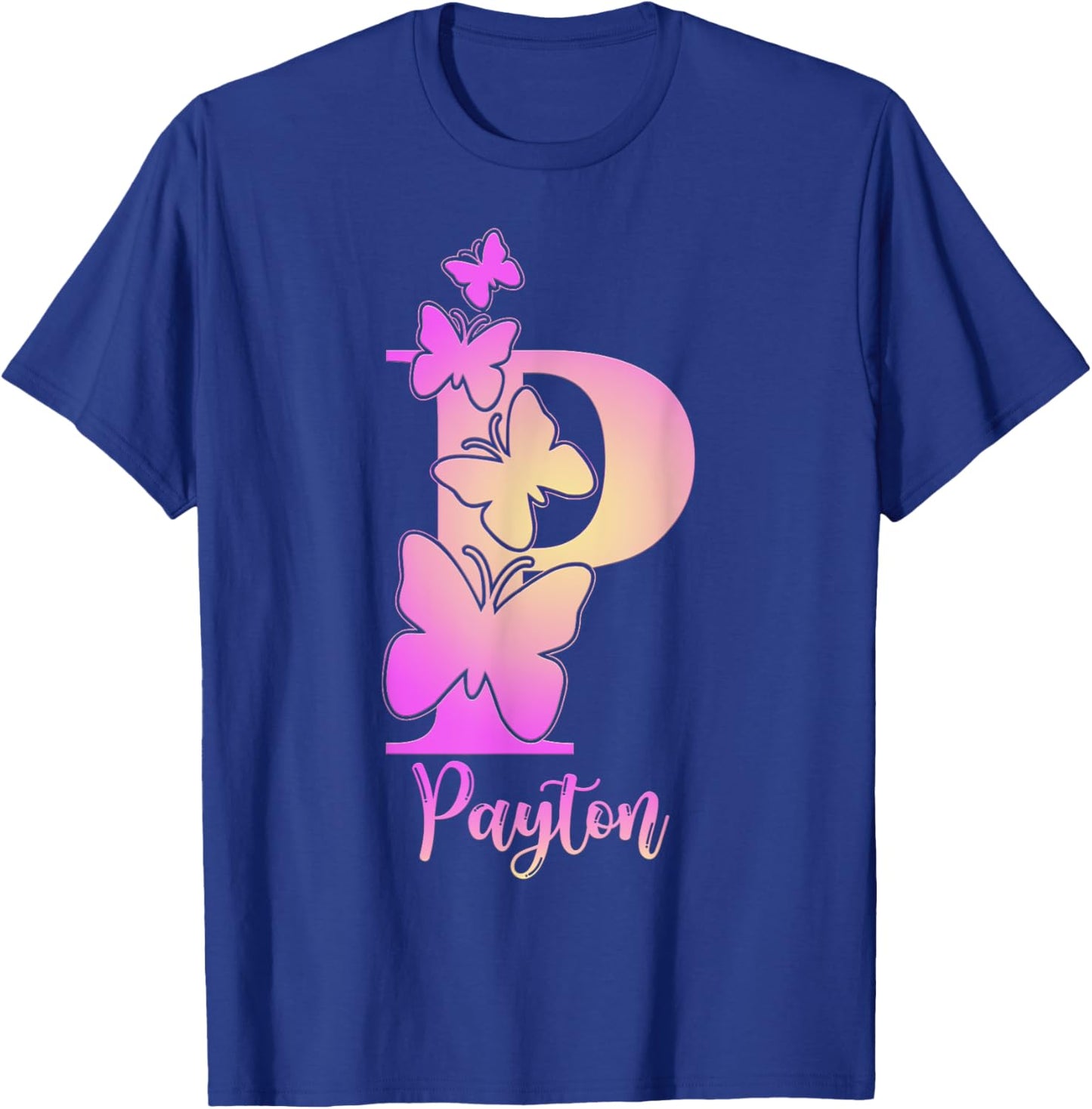 Payton, cute personalized butterfly custom kids girls name T-Shirt - T-Shirt | Royal