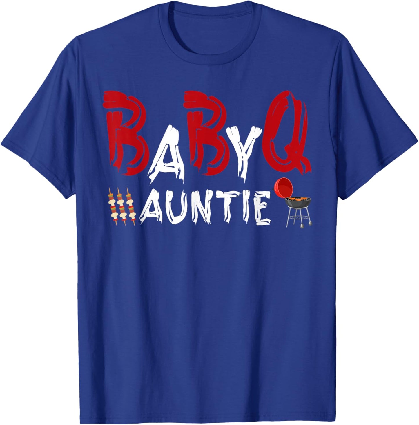 Auntie Baby BBQ Shower Themed Family Matching Barbecue T-Shirt - T-Shirt | Royal
