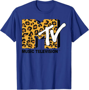 Classic MTV Logo Leopard Print T-Shirt - T-Shirt | Royal