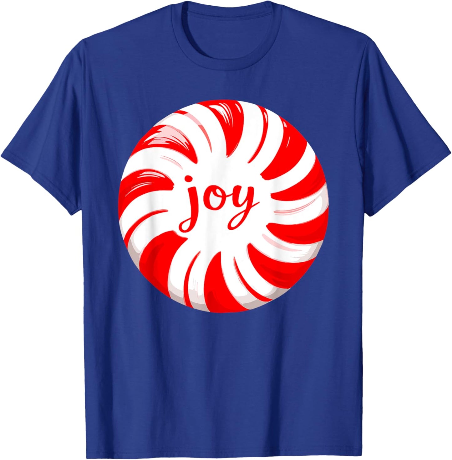 Peppermint Candy Cane Joy Merry Christmas Xmas Party T-Shirt - T-Shirt | Royal