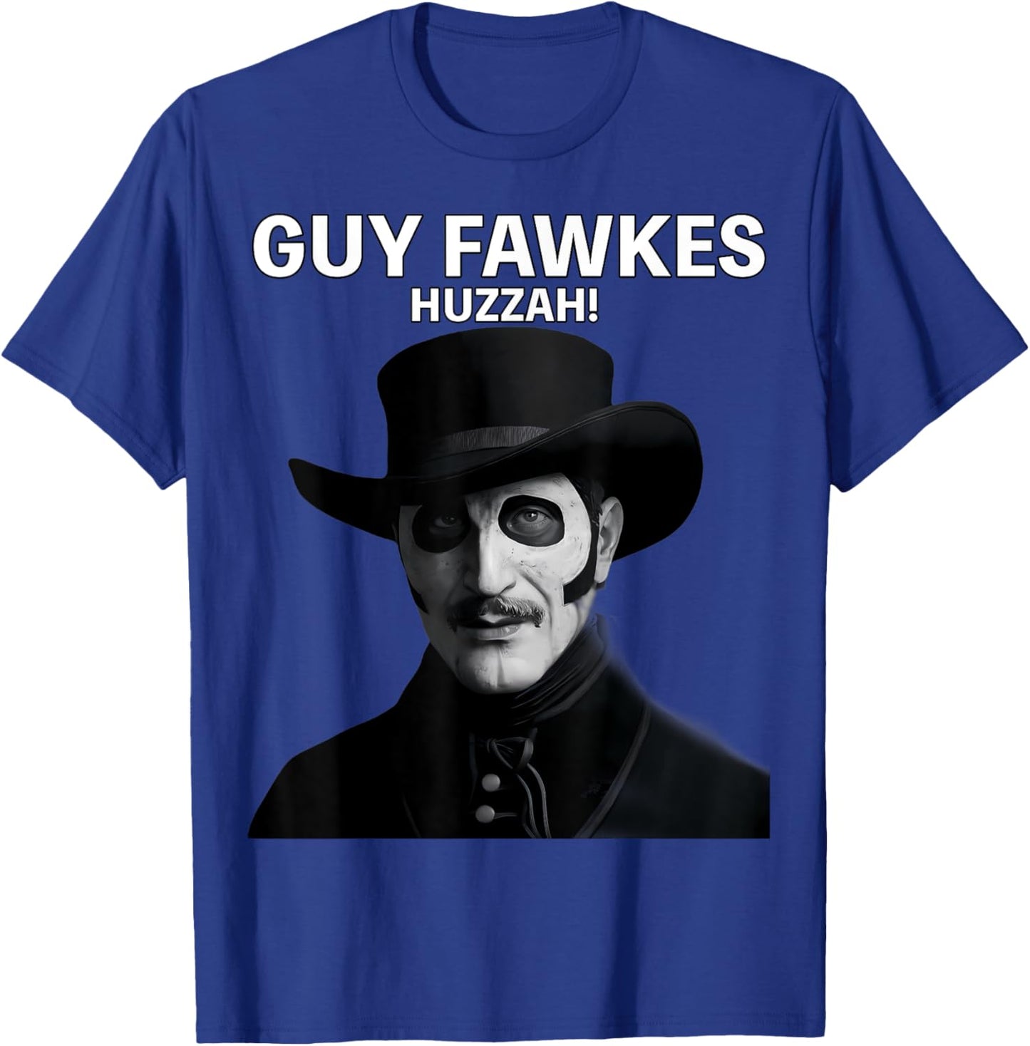 Guy Fawkes Day Wearing Hat Portrait T-Shirt - T-Shirt | Royal