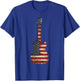 Guitars Vintage US American Flag Guitar T-Shirt - T-Shirt | Royal