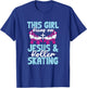 Rollerskate This Girl Runs On Jesus And Roller Skating T-Shirt - T-Shirt | Royal