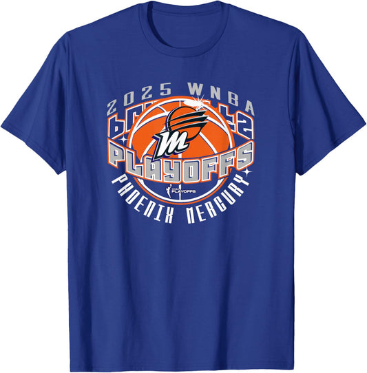 WNBA Official Phoenix Mercury 2025 Playoffs Award Tour T-Shirt - T-Shirt | Royal
