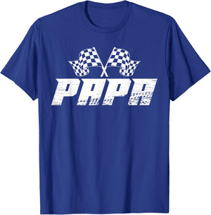 Papa Pit Crew Family Racing Birthday Race Car T-Shirt - T-Shirt | Royal