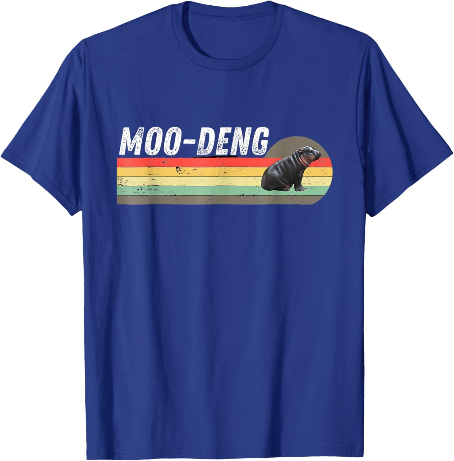 Moo-Deng Cute Baby Hippo Lovers Retro Design Funny T-Shirt - T-Shirt | Royal