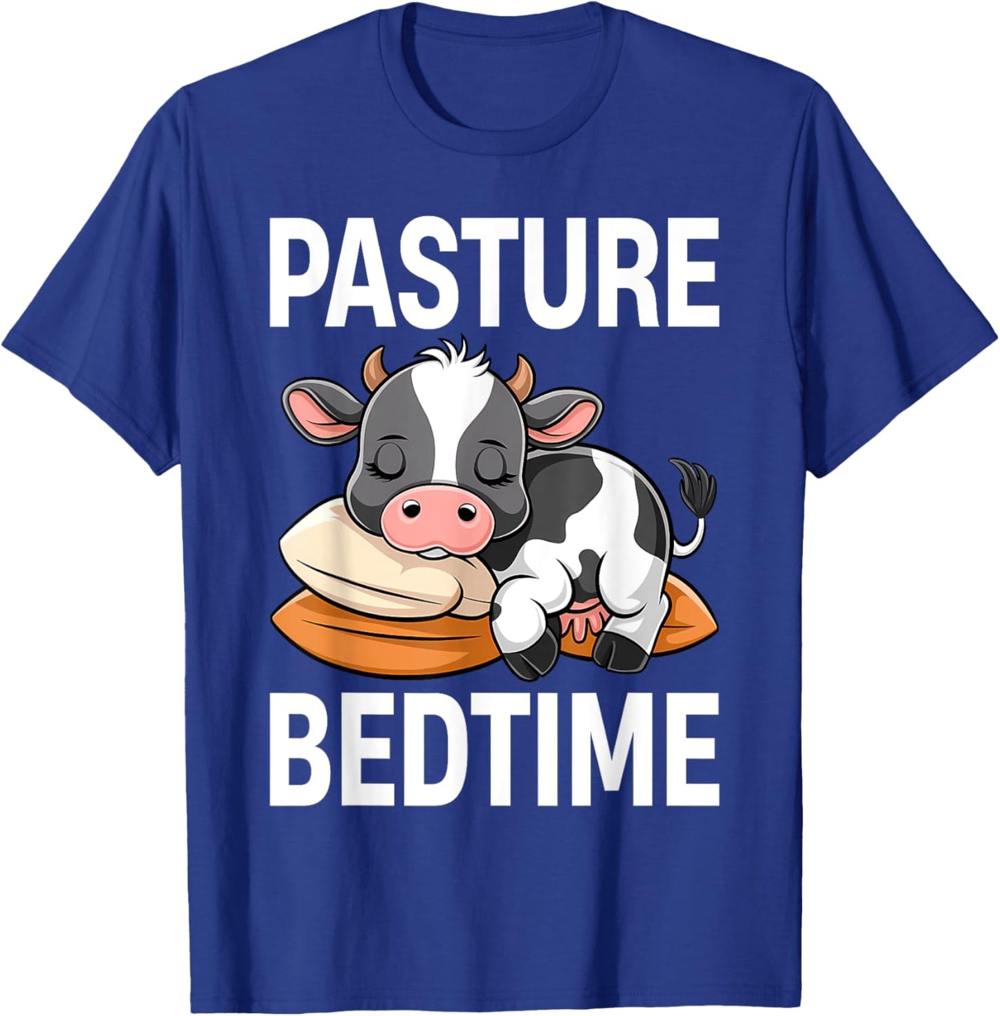 Funny Pasture Bedtime Cute Cow Pajamas PJ Sleep T-Shirt - T-Shirt | Royal