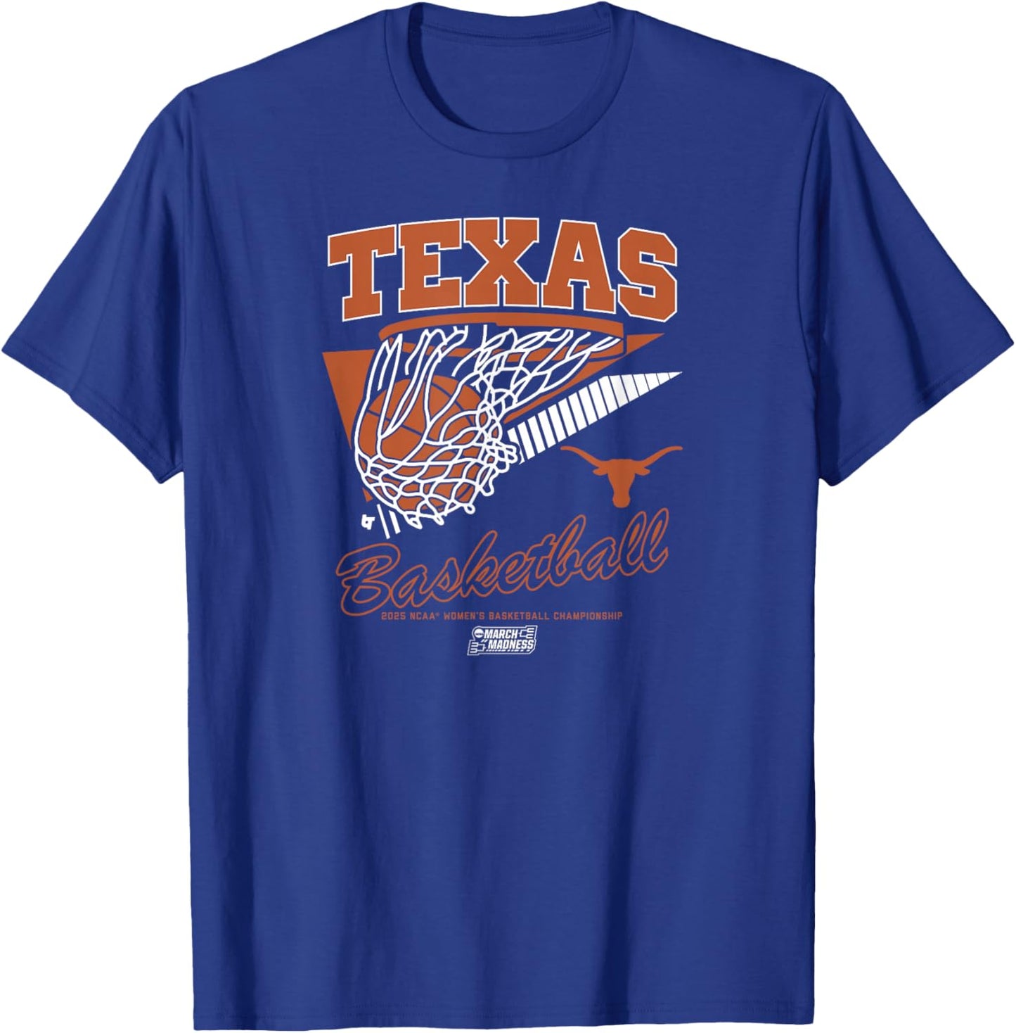 Texas Longhorns Basketball: 2025 March Madness Net NCAA T-Shirt - T-Shirt | Royal