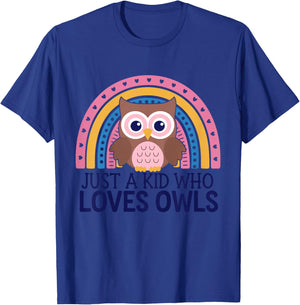 Kids Children Owl Kids T-Shirt - T-Shirt | Royal