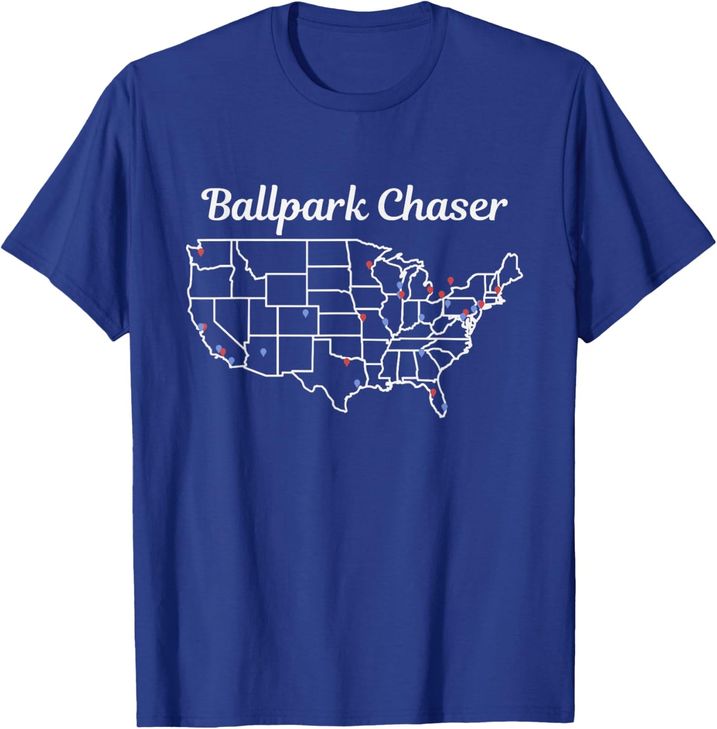 Ballpark Chaser | Baseball Stadiums Bucket List T-Shirt - T-Shirt | Royal