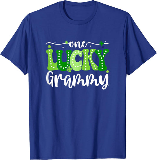 One Lucky Grammy Groovy Retro Grammy St Patrick's Day T-Shirt - T-Shirt | Royal