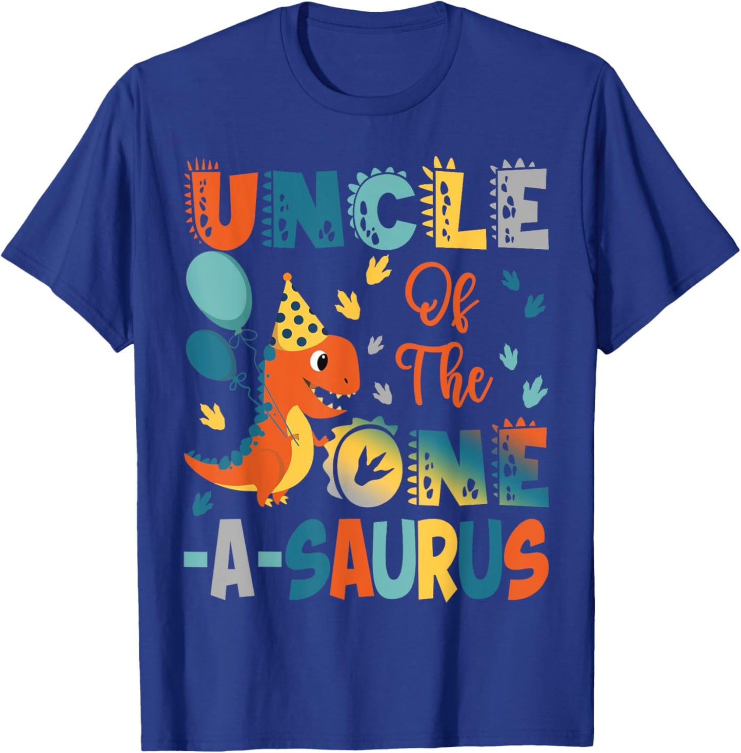 Uncle Of The One-A-Saurus 2Nd Birthday Dinosaur Party T-Shirt - T-Shirt | Royal