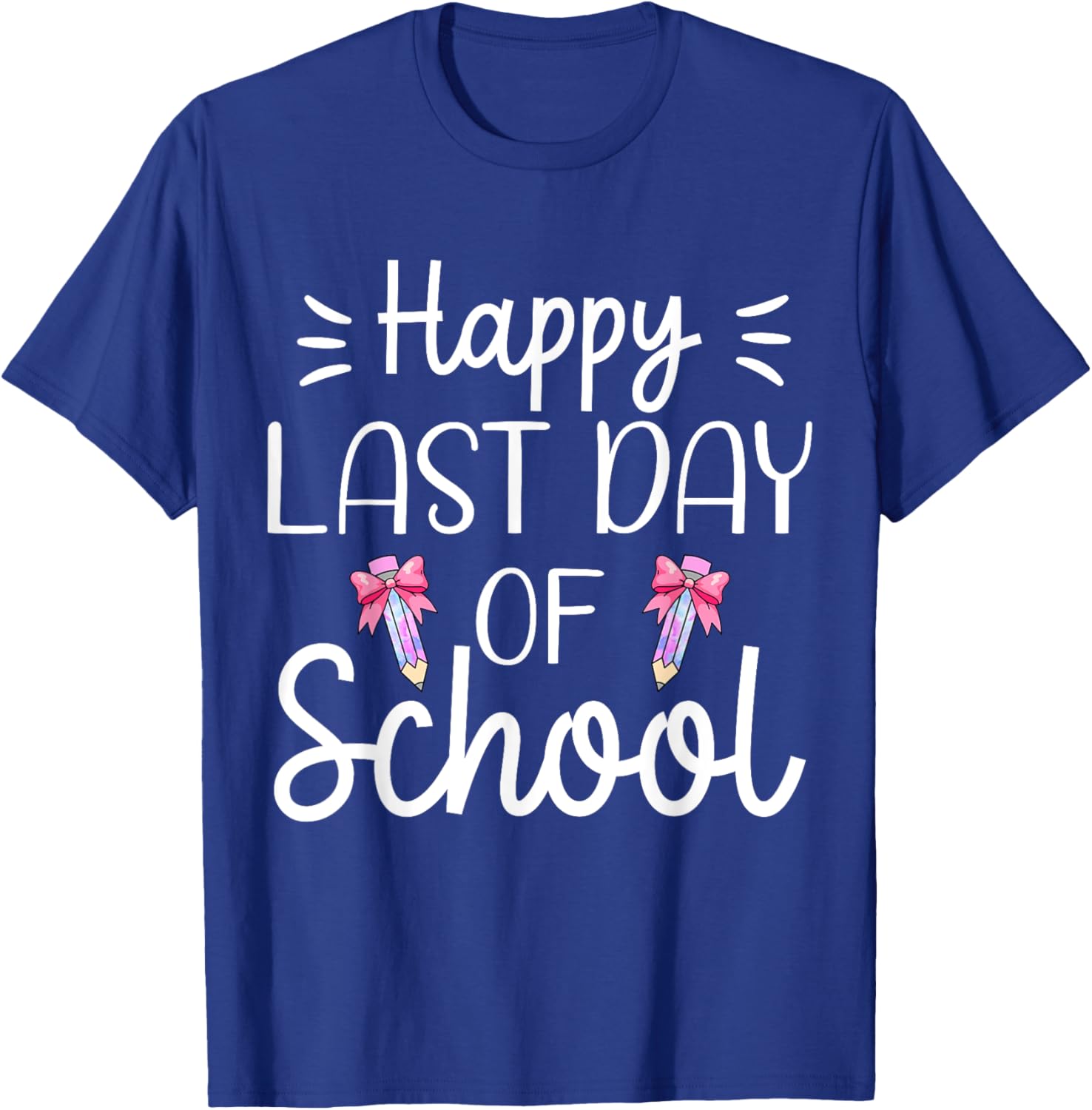 Last Day of School Shirt Coquette Bow School Graduation T-Shirt - T-Shirt | Royal