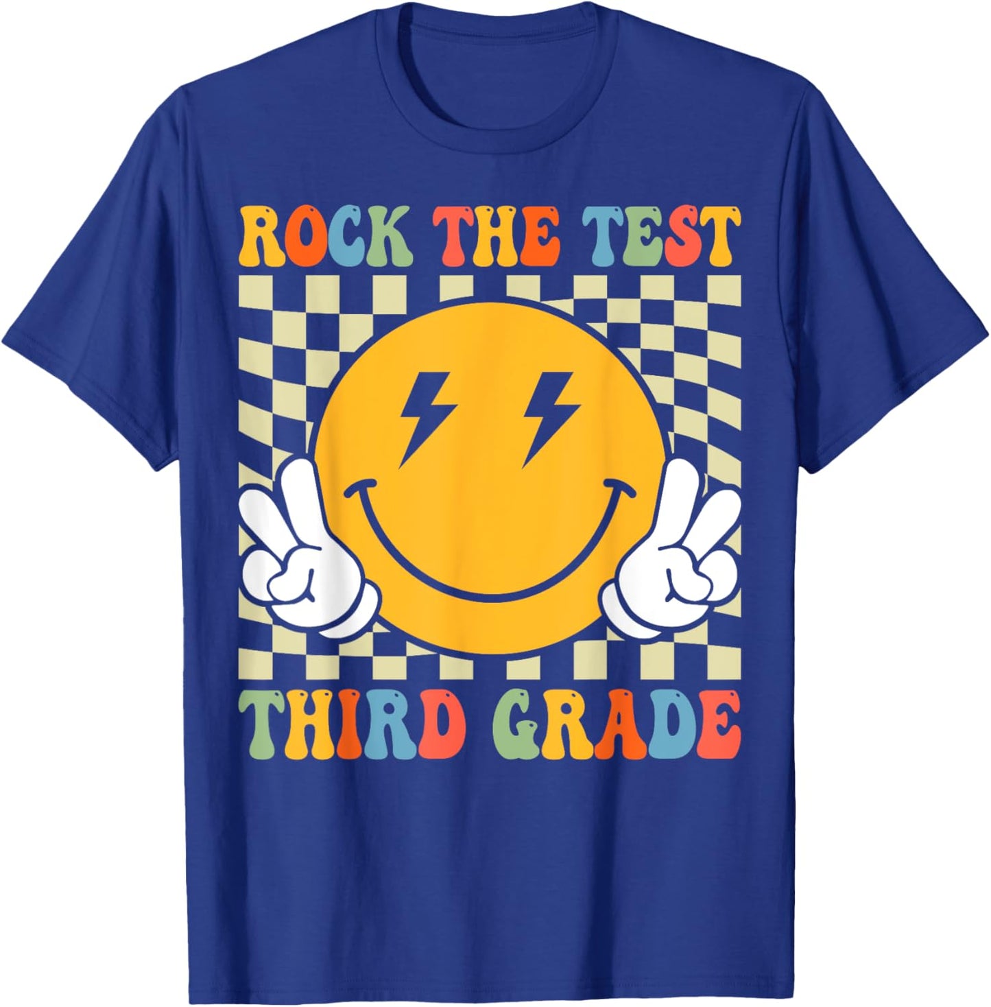 Rock The Test Day 3rd Grade Teacher Third Grade Testing Day T-Shirt - T-Shirt | Royal