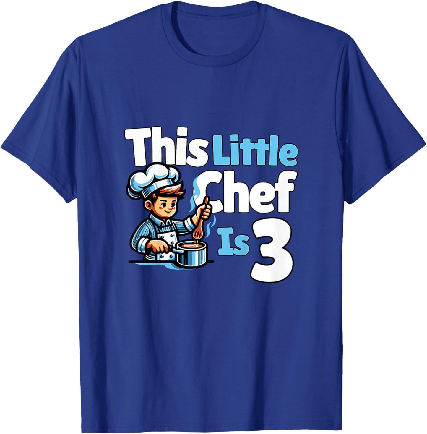 Kids Chef Cooking Kirchen 3 Year Old 3rd Birthday Boy T-Shirt - T-Shirt | Royal