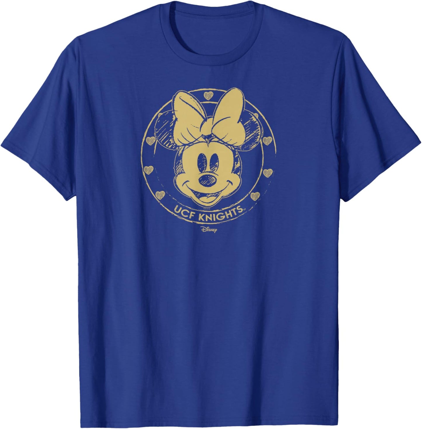 Central Florida Golden Knights Minnie Mouse Sketch Dark Gray T-Shirt - T-Shirt | Royal