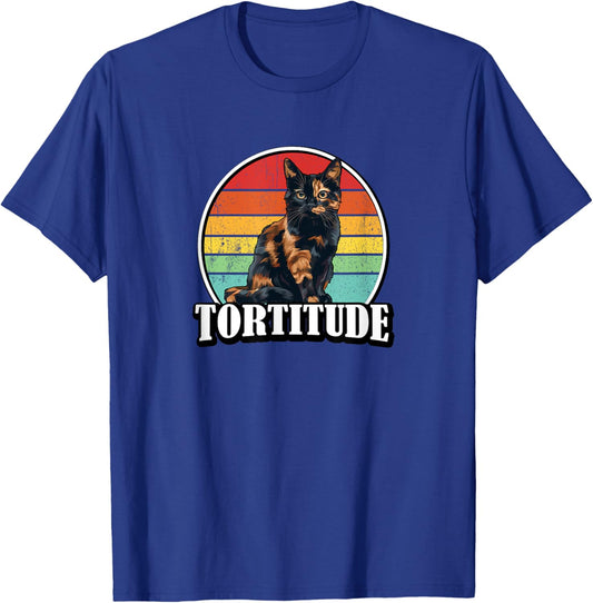 & Funny Retro Vintage Tortitude Tortie Lover T-Shirt - T-Shirt | Royal
