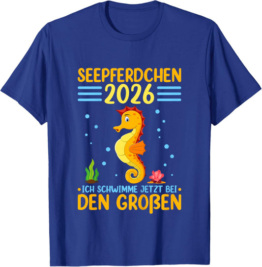 Seahorse 2026 Early Swimmer Badge T-Shirt - T-Shirt | Royal