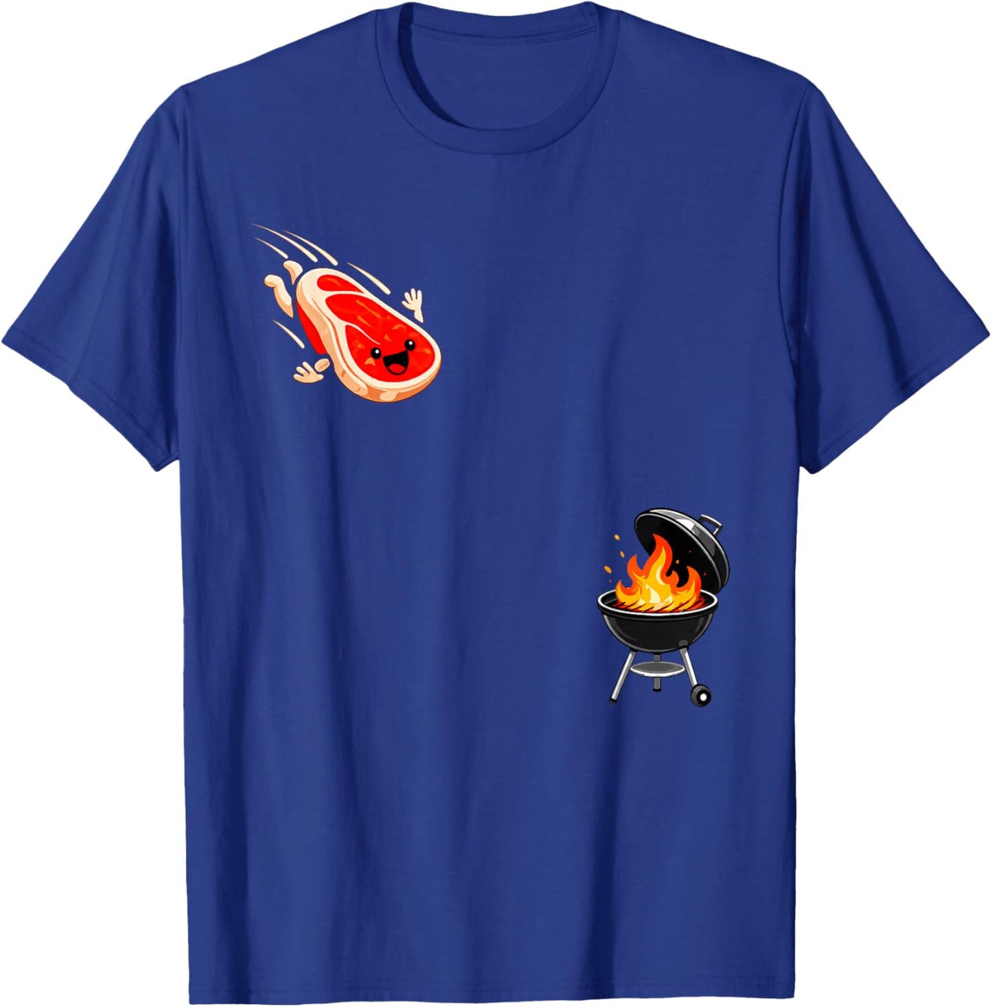 Steak Dive Funny Flying Steak BBQ Grilling Cookout T-Shirt - T-Shirt | Royal