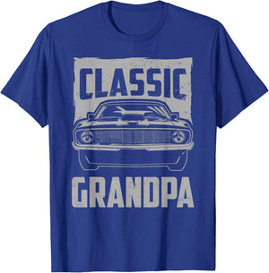 Classic Grandpa Funny Retro Fan Classic Car Lover Vintage T-Shirt - T-Shirt | Royal
