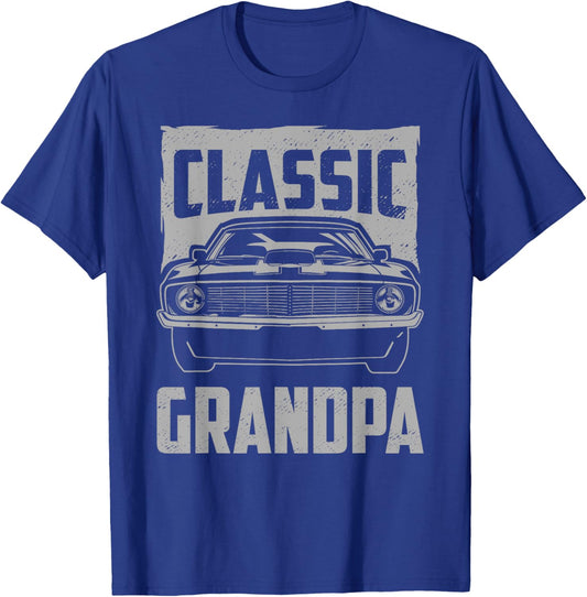 Classic Grandpa Funny Retro Fan Classic Car Lover Vintage T-Shirt - T-Shirt | Royal