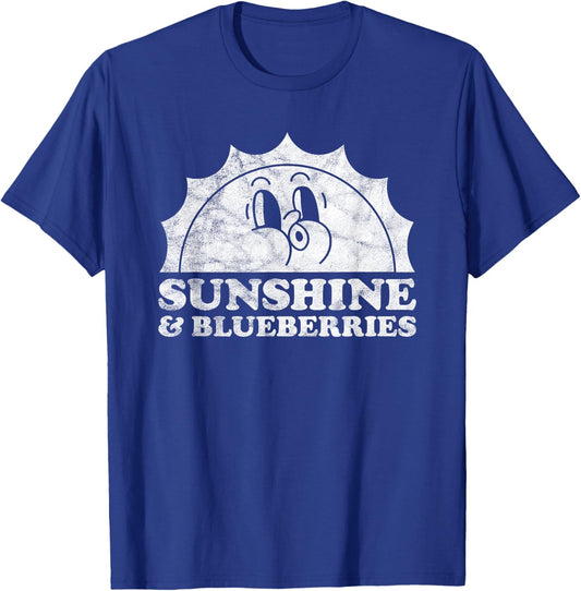 Sunshine and Blueberries Retro Vintage Sun Blueberry Men Women Kids T-Shirt - T-Shirt | Royal