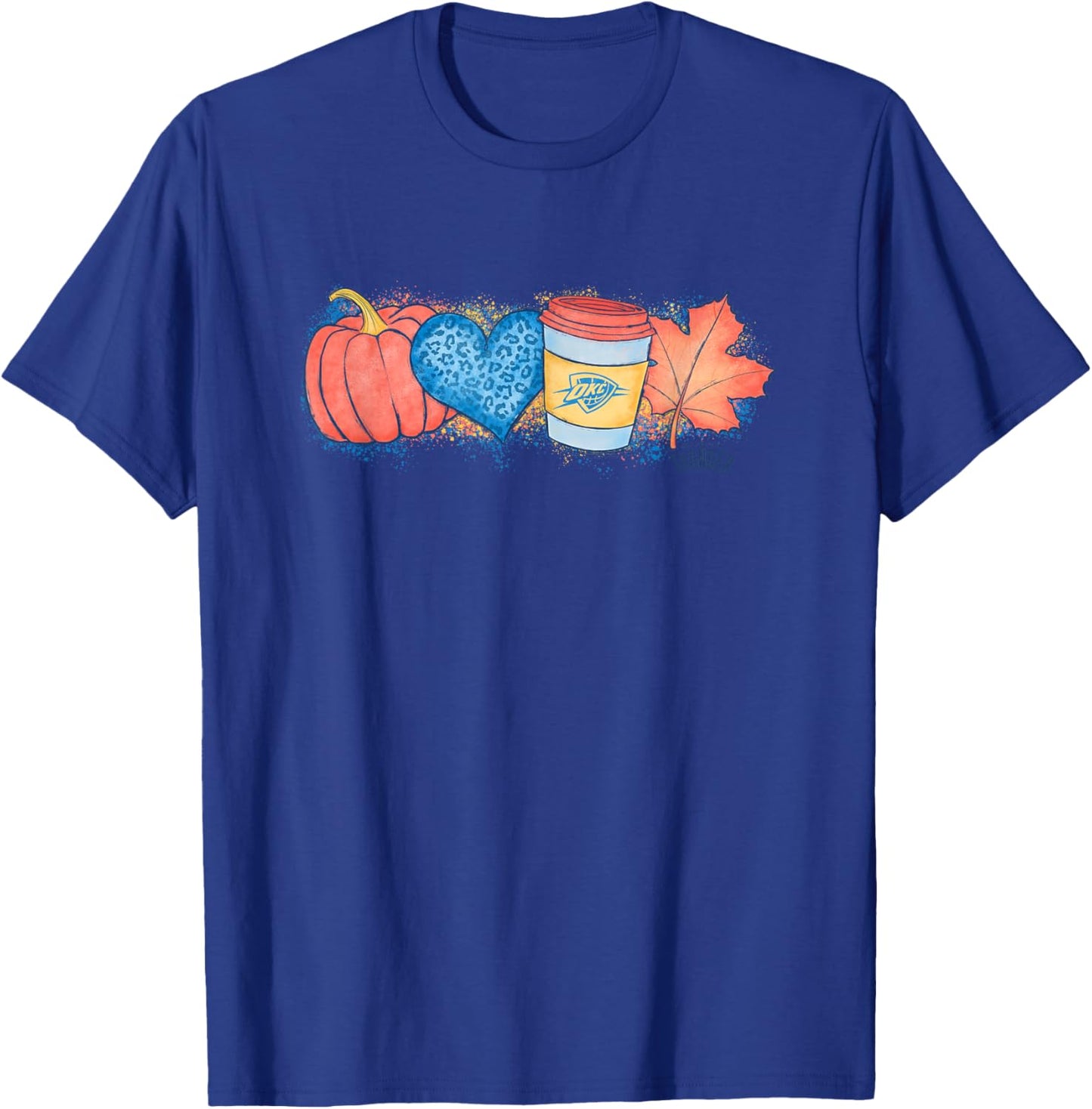 NBA Oklahoma City Thunder Cozy Fall Painted Banner T-Shirt - T-Shirt | Royal