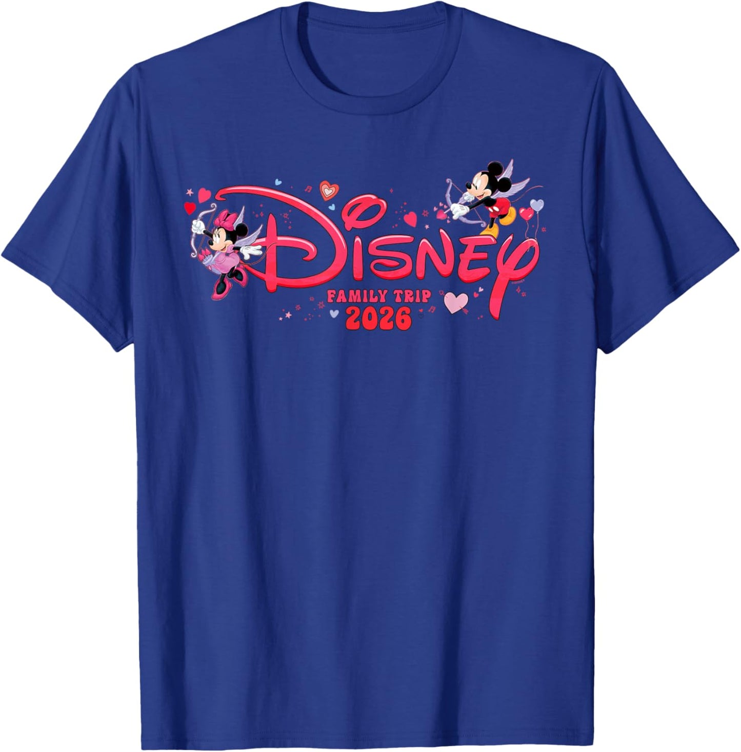 Disney Mickey & Minnie Valentine's Day Family Trip 2026 Logo T-Shirt - T-Shirt | Royal