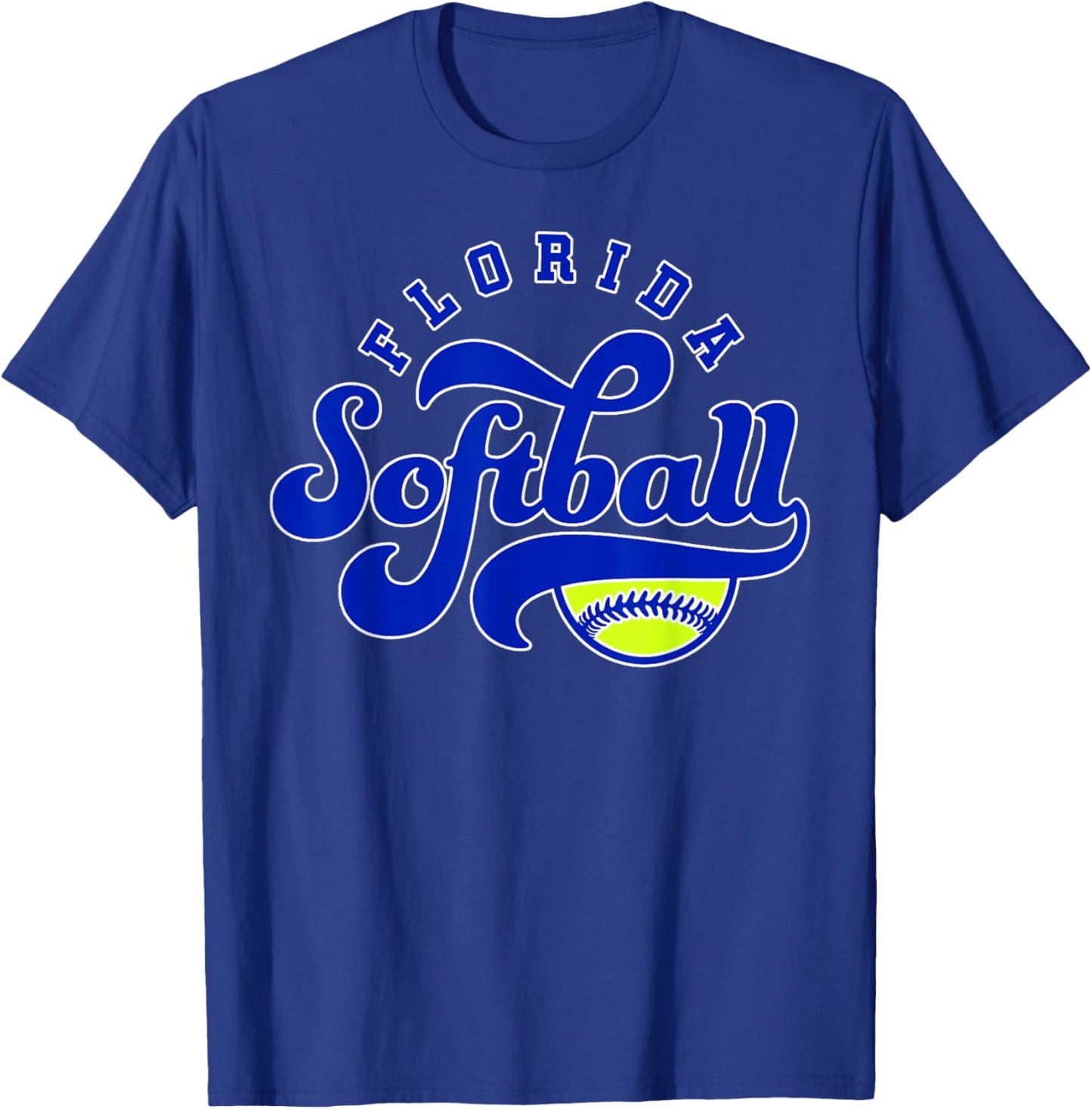 Florida Softball Vintage Kids Team Retro Softball Fan T-Shirt - T-Shirt | Royal