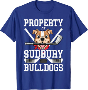 Men Women Property of Sudbury Bulldog Funny T-Shirt - T-Shirt | Royal