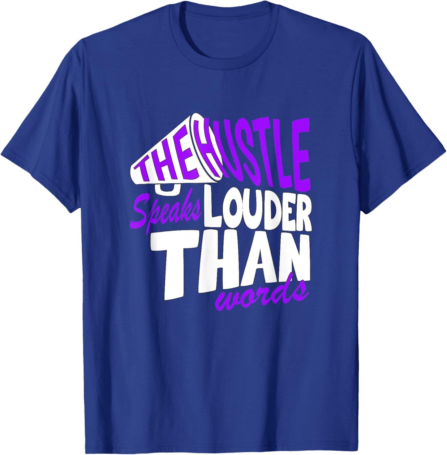 Purple Color Hustle Speaks Louder Purple Graphic T-Shirt - T-Shirt | Royal