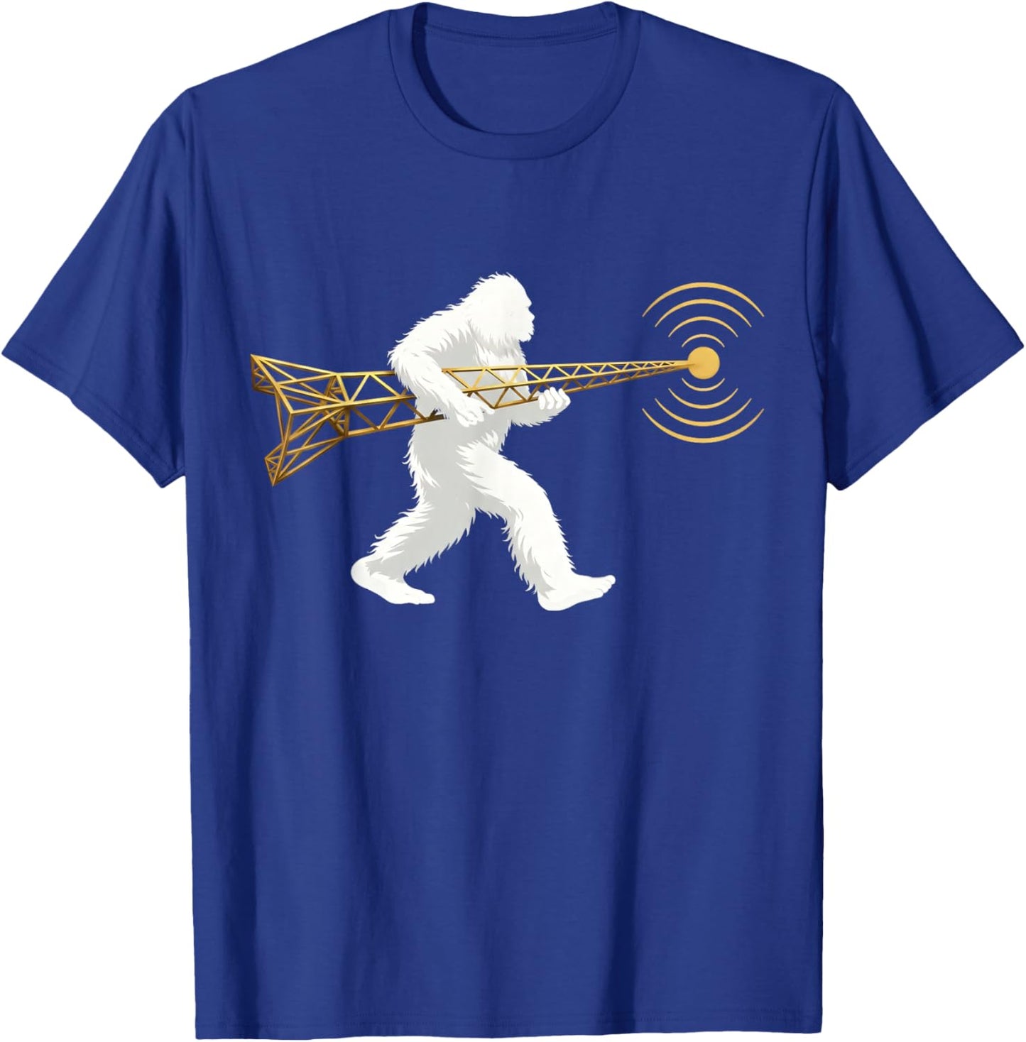Funny Ham Radio Bigfoot Radio Tower Nerdy Geek CW Operator T-Shirt - T-Shirt | Royal
