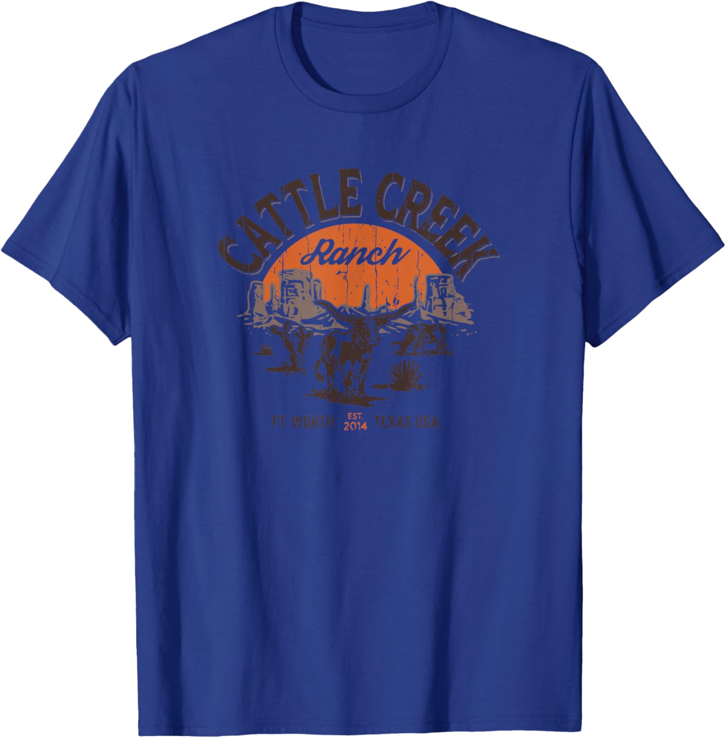 Cattle Creek Ranch Western Desert Sunset T-Shirt - T-Shirt | Royal