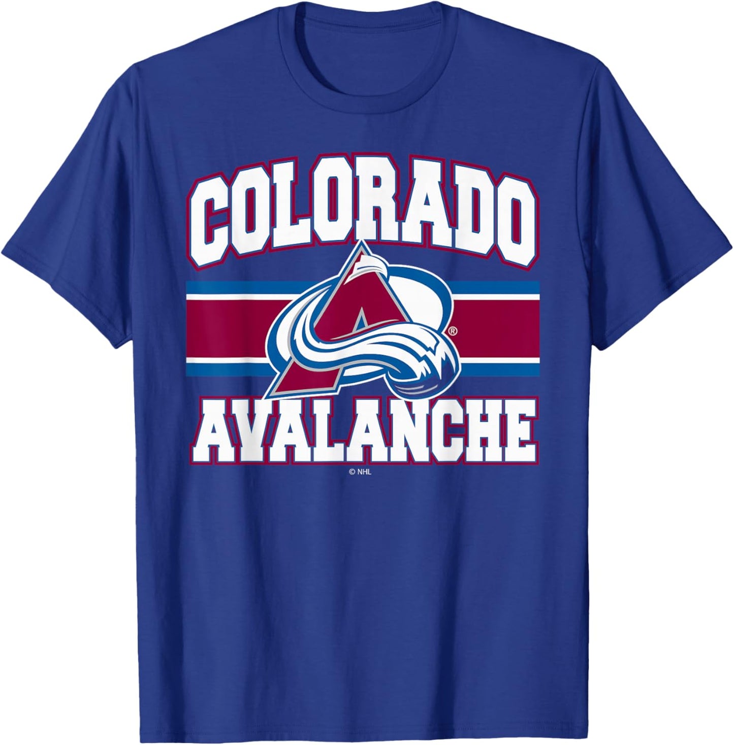 Colorado Avalanche Stripe Black Officially Licensed T-Shirt - T-Shirt | Royal