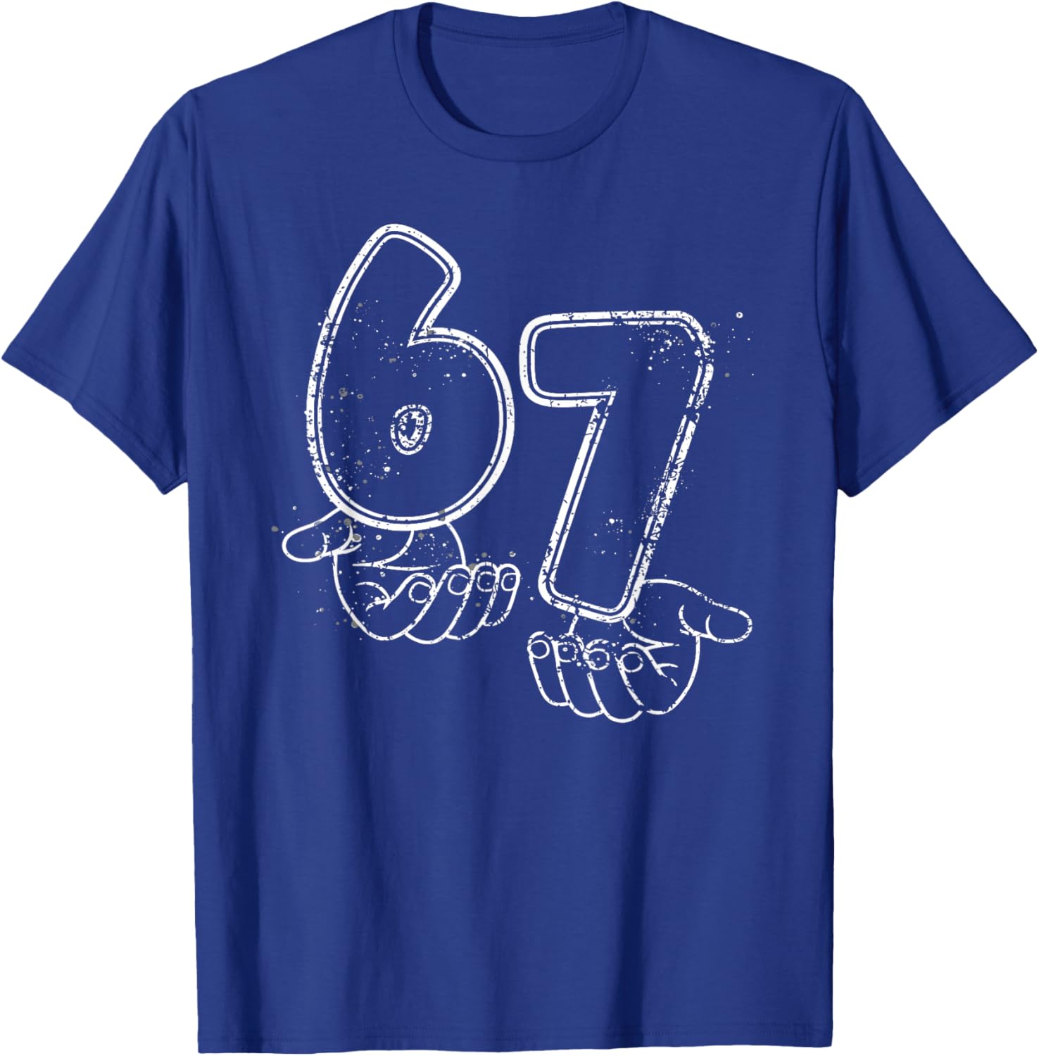 Funny Six Seven 6 7 Meme Gen Alpha Slang 6 7 Hands Teen Kids T-Shirt - T-Shirt | Royal