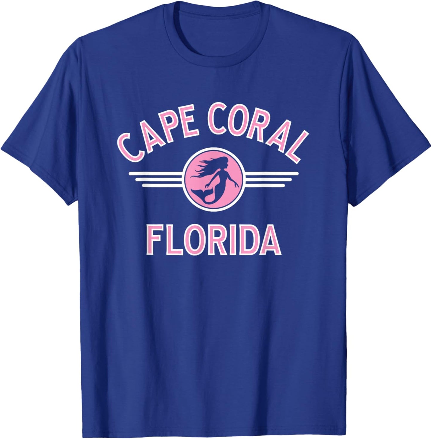 Cape Coral Florida Mermaid Circle T-Shirt - T-Shirt | Royal