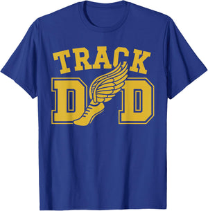 Track Dad Groovy Track & Field Athlete Family Matching Sport T-Shirt - T-Shirt | Royal