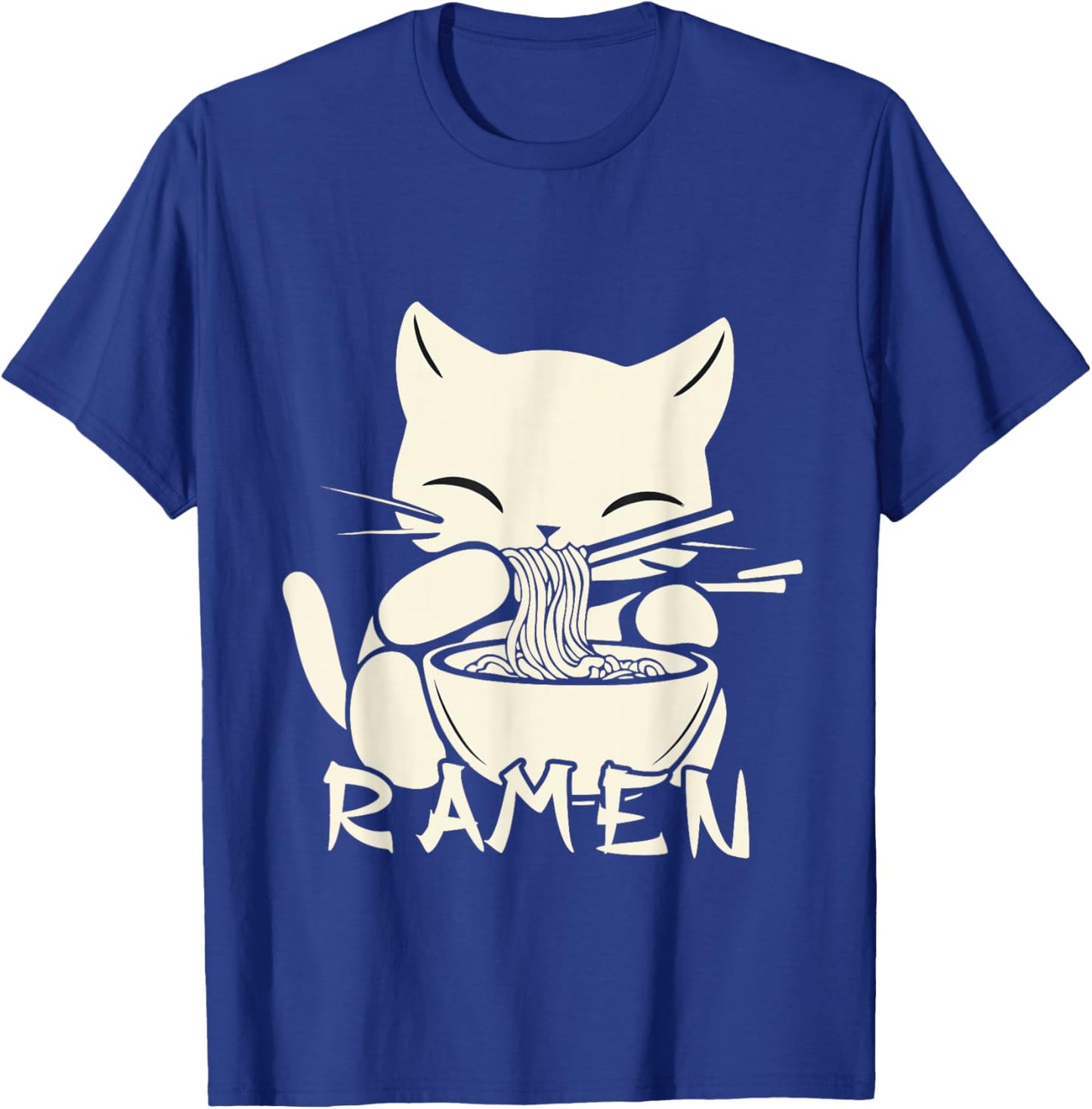 Kawaii Noodles Soup Anime Japanese Ramen Cat Teens Girls T-Shirt - T-Shirt | Royal
