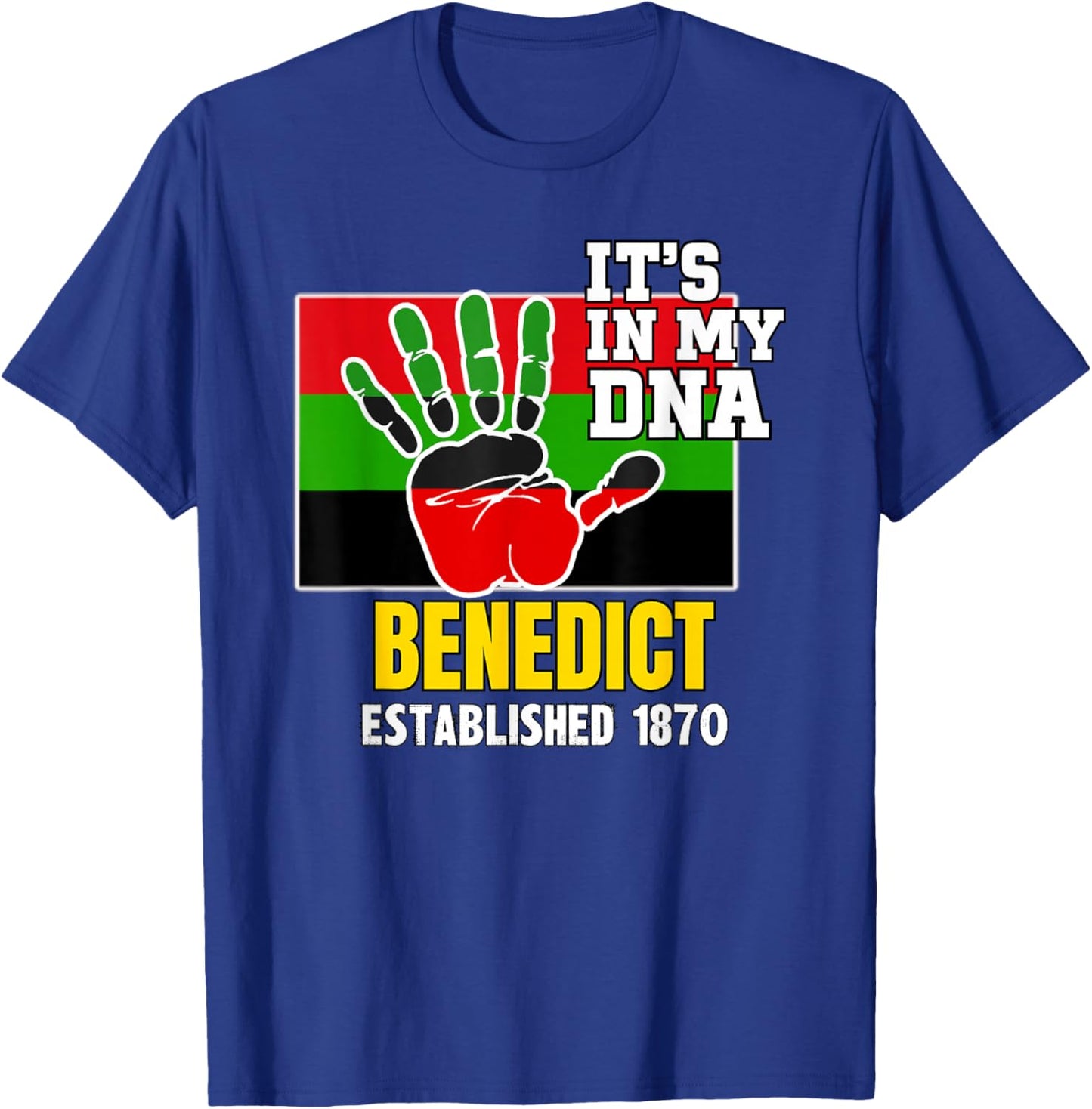 Benedict, BC, Red, Black and Green HBCU T-Shirt - T-Shirt | Royal